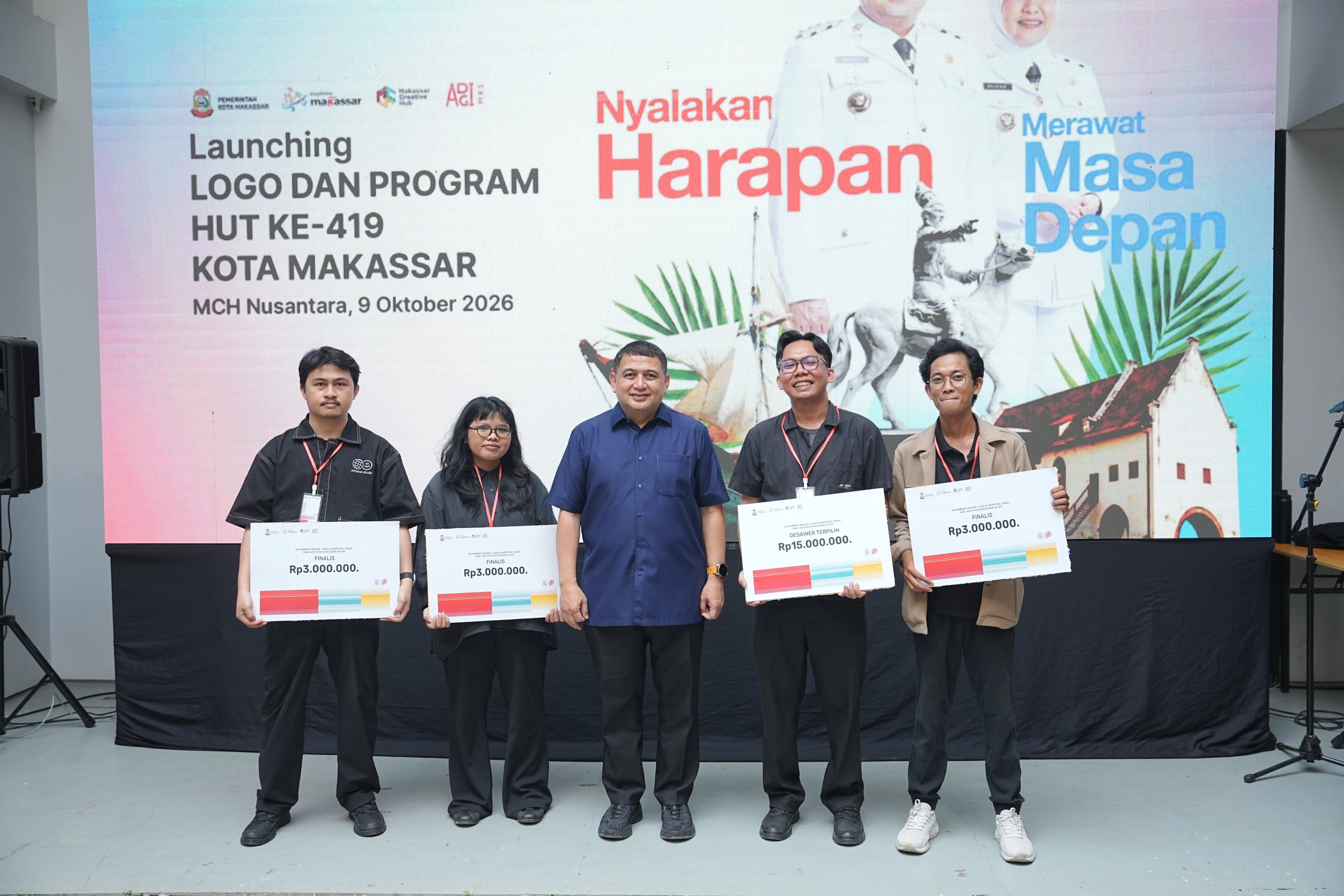 Munafri Resmi Luncurkan Logo HUT ke-419 Makassar Usai Seleksi Karya Designer Muda Lokal