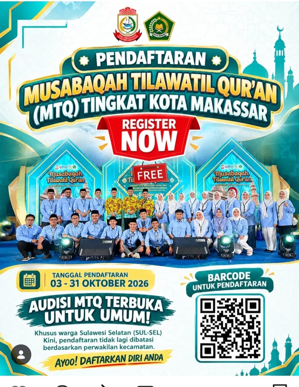 Buka Ruang bagi Talenta Al-Qur'an, MTQ Makassar 2026 Hadir dengan Audisi Terbuka